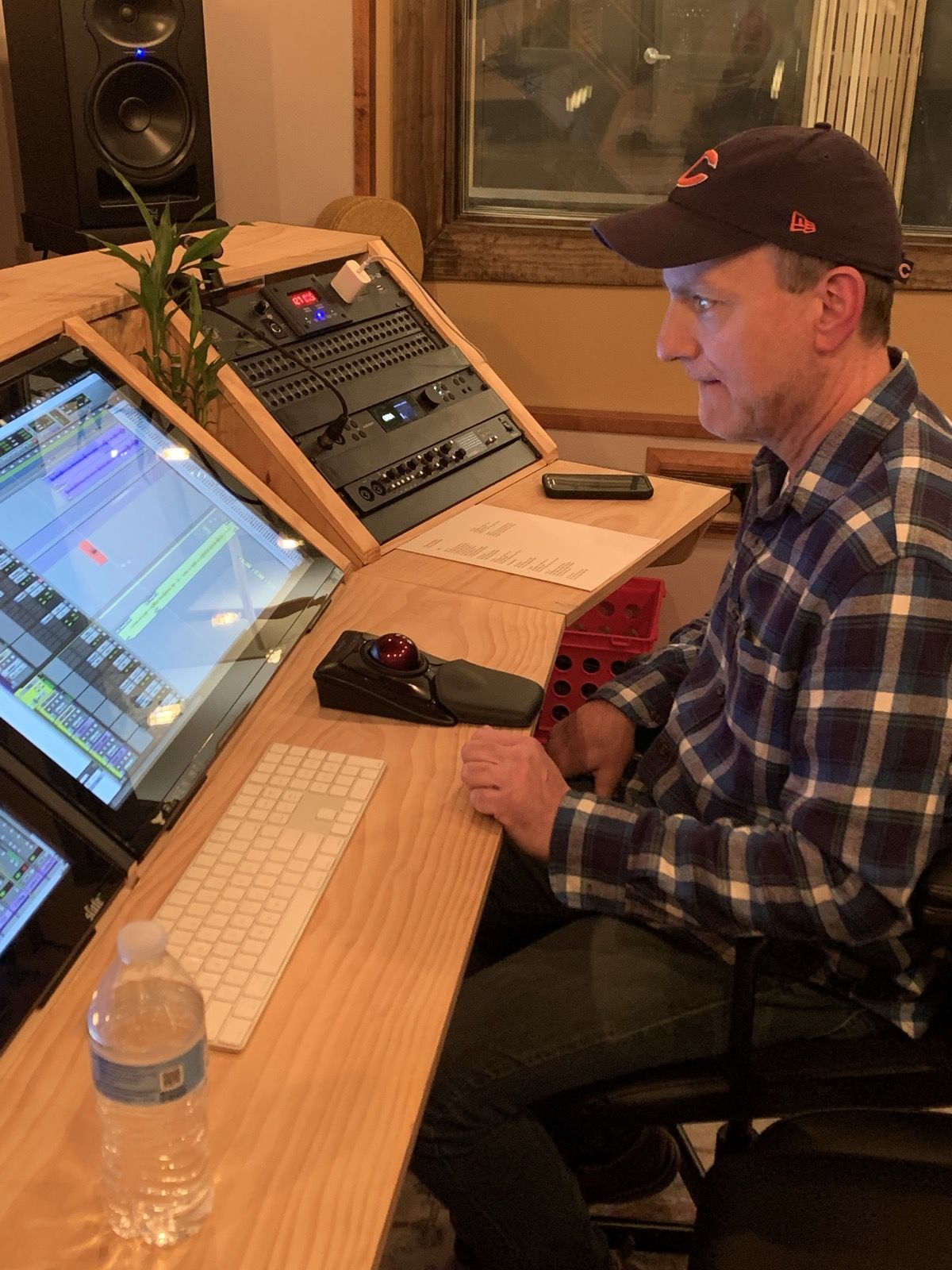 A producer at the console.